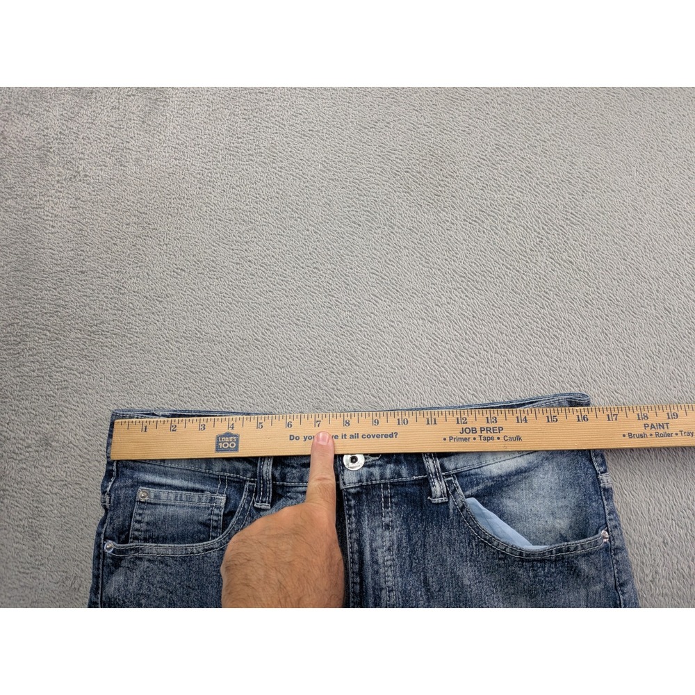 Southpole Mens Skinny Moto Jeans Distressed Blue Denim 34x32 - Picture 5 of 13